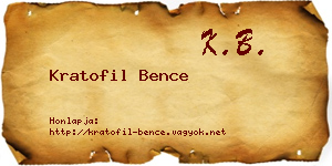 Kratofil Bence névjegykártya